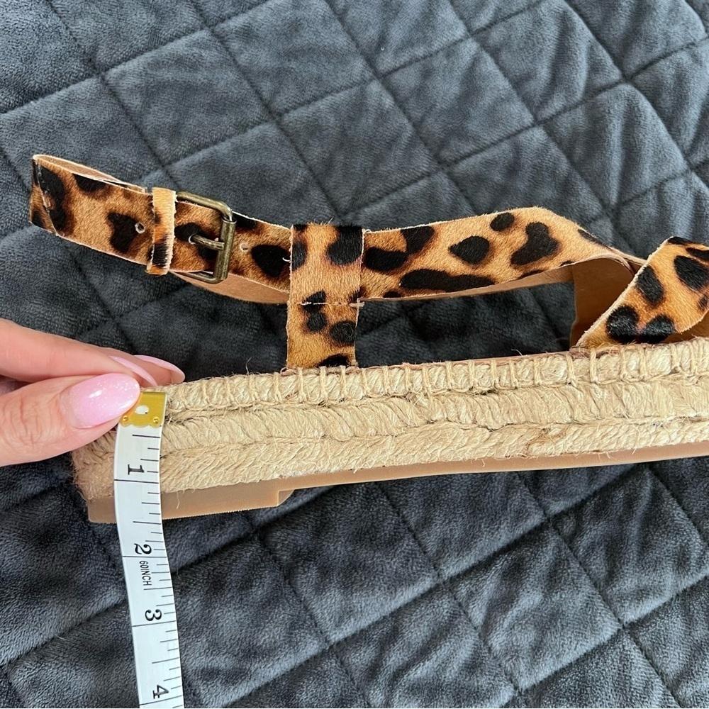 Madewell wedge Sandals Women size 9 Leopard Animal Print Malia Espadrille - Picture 12 of 12
